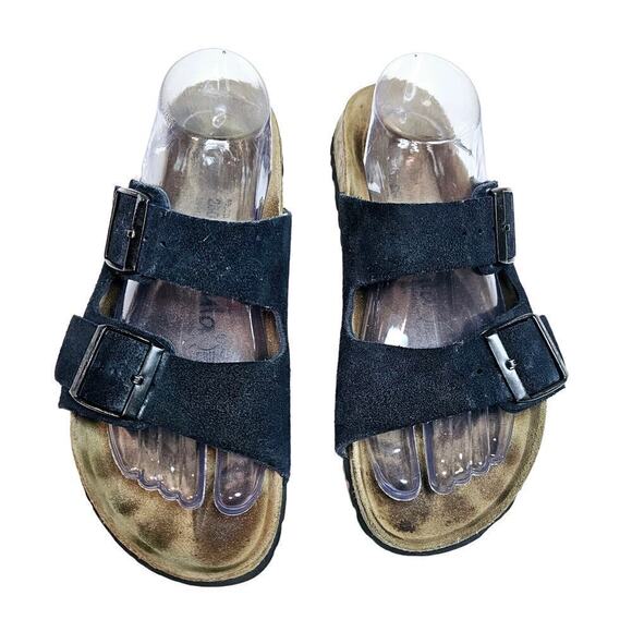 Birkenstock Arizona‎ Betula Sz40. L9 M7. Dark Navy. Germany Made. Suede. Hippie - Picture 1 of 14